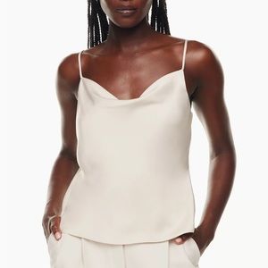 Aritzia Babaton Cowlneck Camisole in Matte Pearl NWT